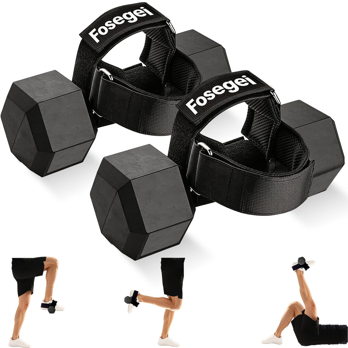 Dumbbell Foot Attachment for Leg Workout, Extension Monkey Foot Dumbbell Attachment Straps for Gym Trainer and Beginners Ankle Strap for Fitness Training