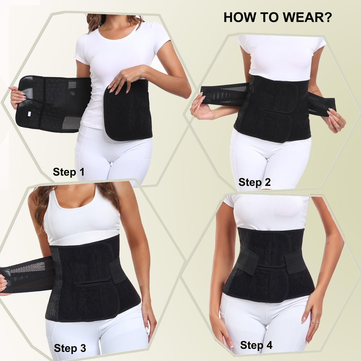 MAMODY Postpartum Belly Band – Postpartum Belly Wrap, Abdominal Binder Post Surgery C-section Recovery Support Belt After Birth Brace, Slimming Girdles (Midnight Black, S/M)
