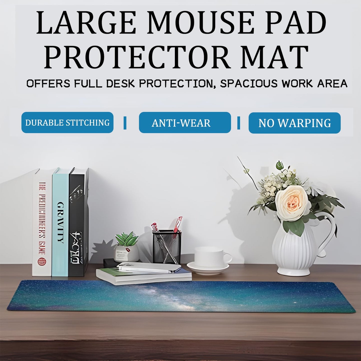 ainori Sugar Skull Gaming Mouse Pad,12x31.5in Non-Slip Rubber Day of The Dead Desk Mat,Large Extended Mousepad for Office Home Laptop,Halloween Mice Pads Gifts,Festive Game Lover Deskmat Decor