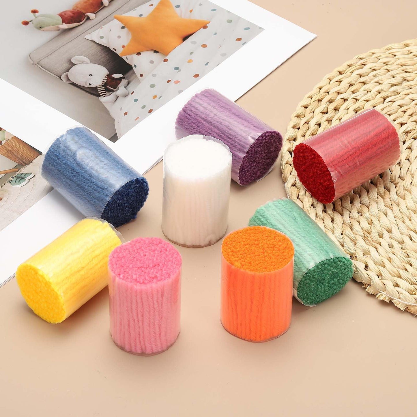 PATIKIL 12 Rolls Latch Hook Yarn, Latch Hook Kit Precut Rugs Yarn Making Crochet Bundles for Rug Adults Beginners Tapestry DIY Craft, Purple Pink