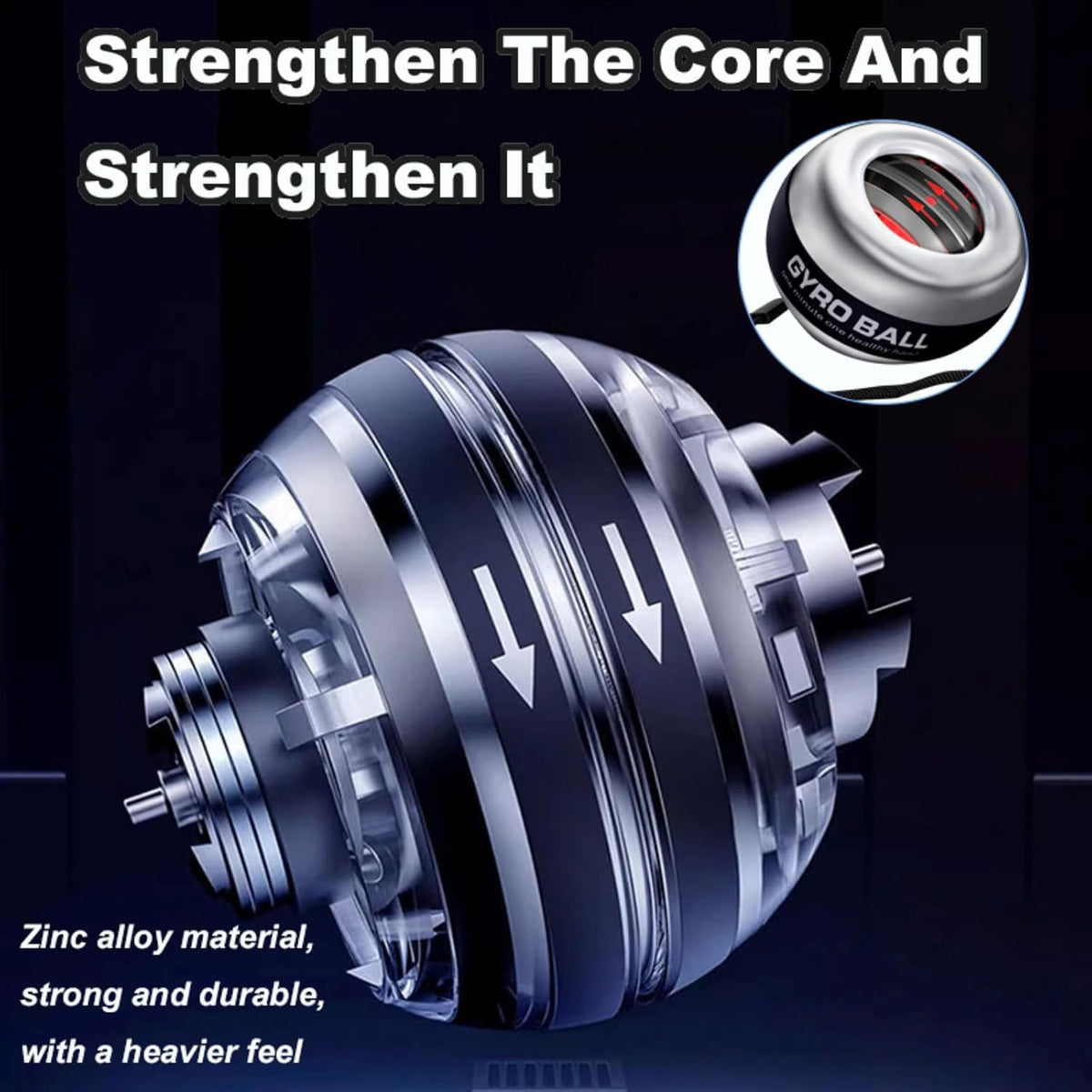 2026 New Curaball Torque Ball, Curaball Hand Exerciser, Gyro Ball with LED Lights and Portable Case, Hand Gripper Strengthener, Grip Strength Trainer for Strengthen Arms,Bones and Muscles (black1)