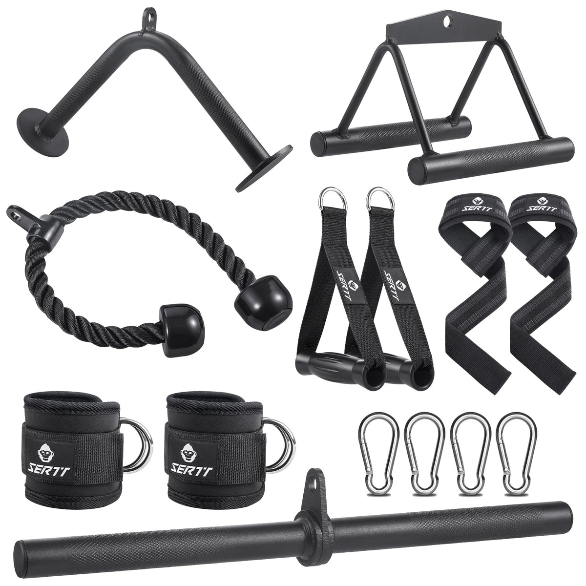 Cable Machine Attachment for Home Gym, SERTT LAT Pulldown Attachments, Weight Machine Accessories for LAT Pull Down & Weight Training, Cable Workout Accessories