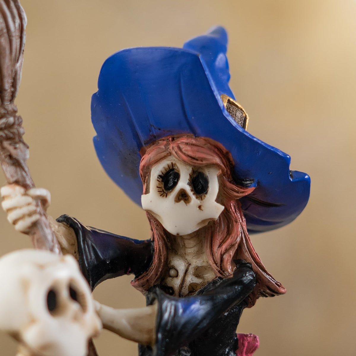 Pacific Giftware Bewitching Kitchen Halloween Witch Skeleton Cauldron Figurine by David Lozeau, Spooky Cute Gothic Decorative Statue, Hand-Painted Resin Decor, Collectible Halloween Accent 6" H