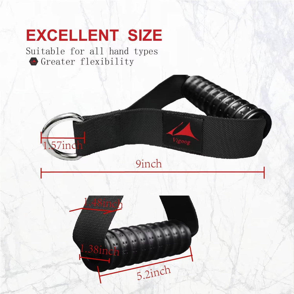 Vigoog Heavy Duty Gym Workout Handles Attachment for Cable Machine,Resistance Band,Pulley System Home Exercise Equipment, Comfortable and Stronger Grip