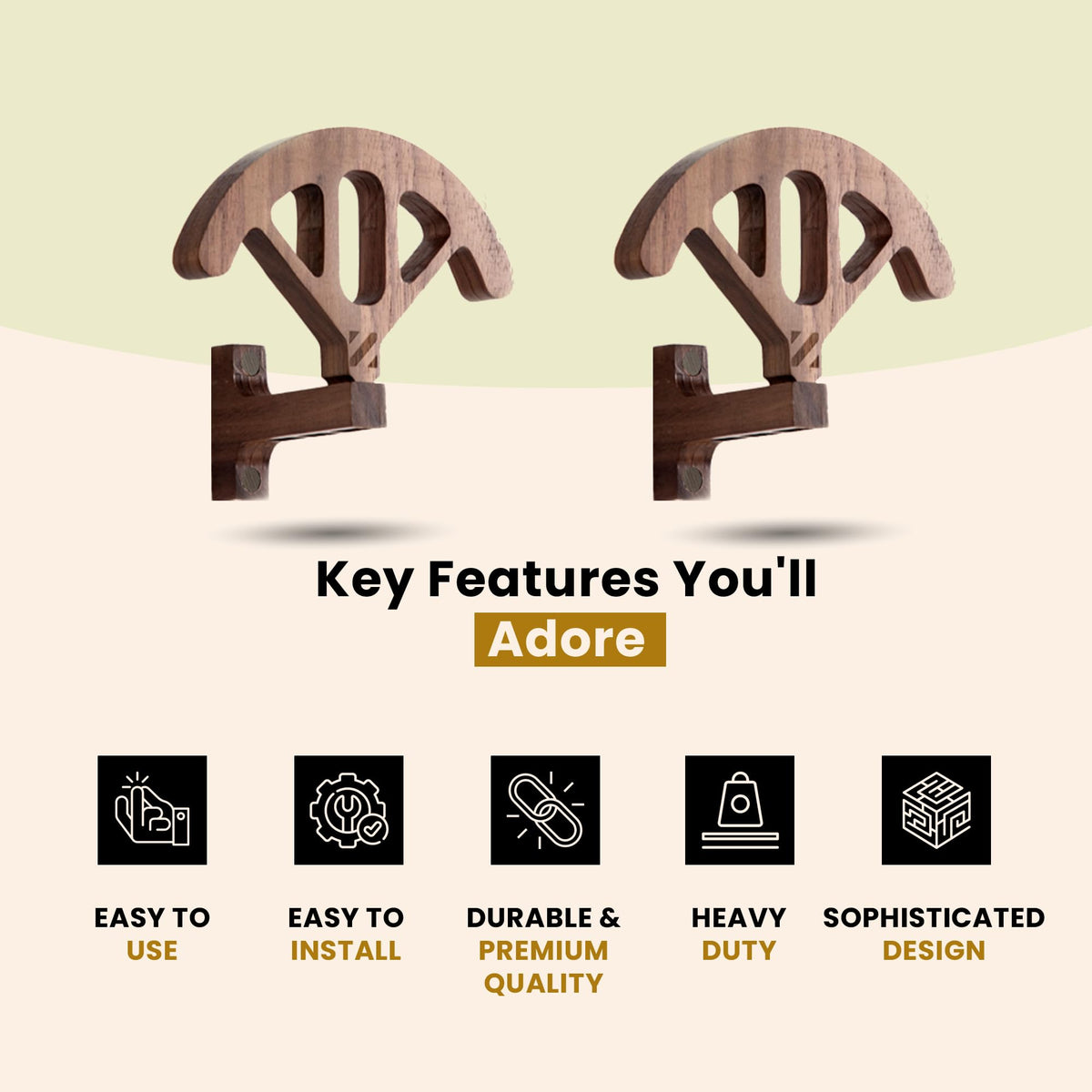 ZUHSAN Cowboy Hat Rack for Wall Walnut Hat Hooks Cowboy Hat Holder Wooden Decor Rustic Hat Hanger for Storage Closet Bedroom Living Room Rust Western and Unique Gifts ASIN (2)
