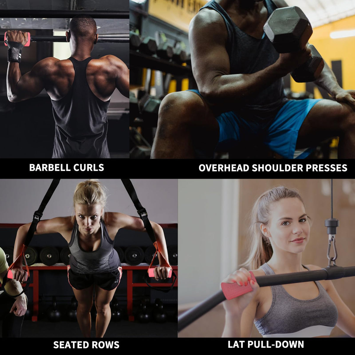 Hikeen Thick Bar Dumbbell Grips,Non Slip Hard Rubber Barbell Grips,Grips for Weight Lifting, Muscle Building-2.75" Outer Diameter