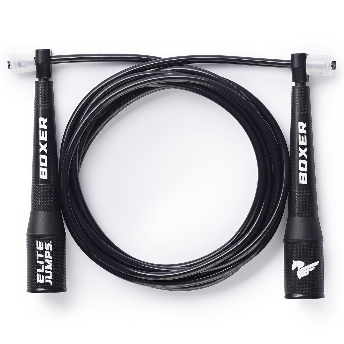 EliteSRS 10 Foot Outdoor Rated 5Mm Pvc, Boxer Jump Rope 3.0 with Smooth Action Polymer Handles and Ergonomic Slip-Resistant Dimpled Grips Black