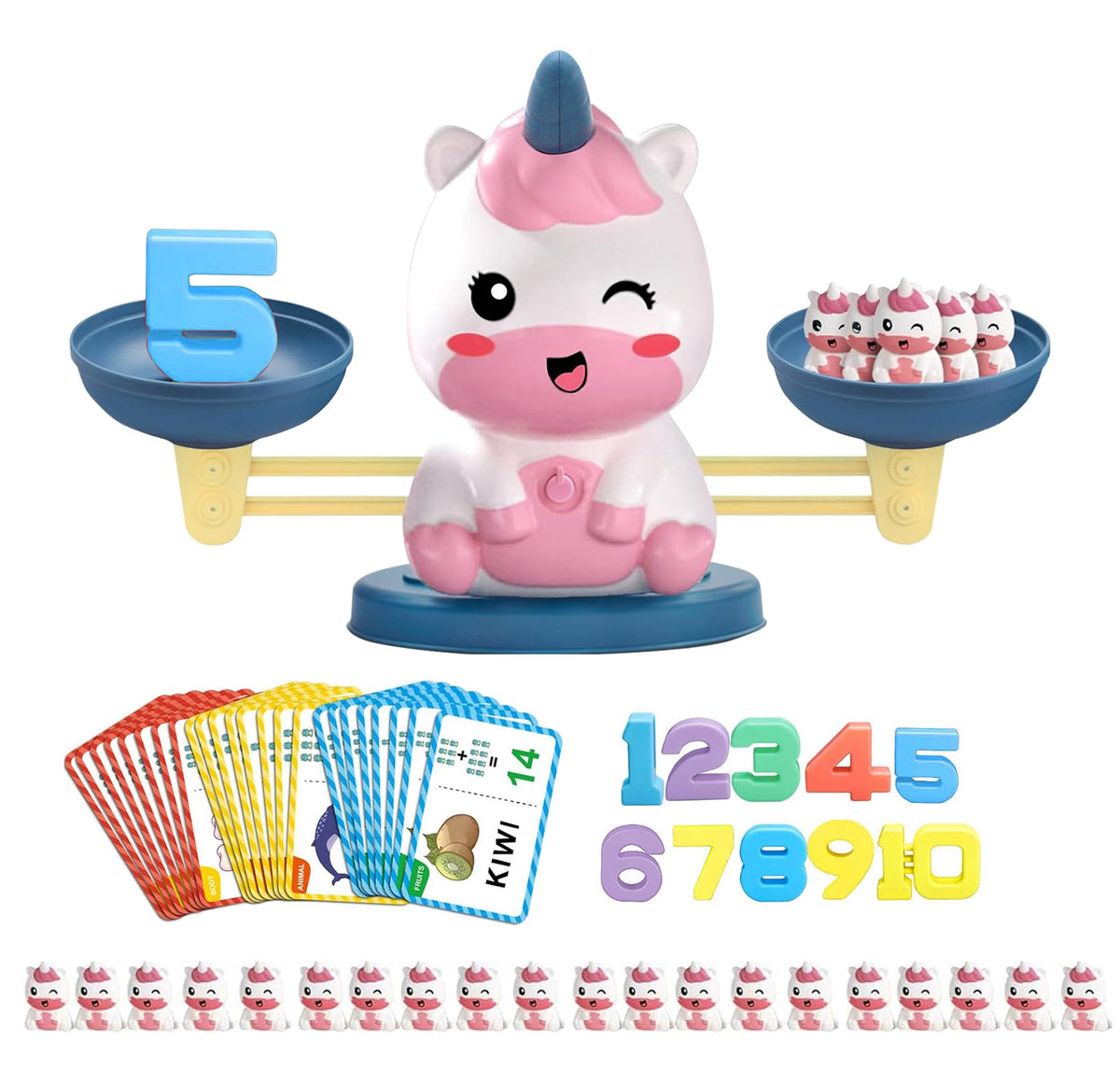 Snugzy Unicorn Balance Counting Toys, Number Counting Scale Games for Kids Cool Math Learning Games for Boys and Girls Preschool Kindergarten Learning STEM Montessori Educational Toys for 3+