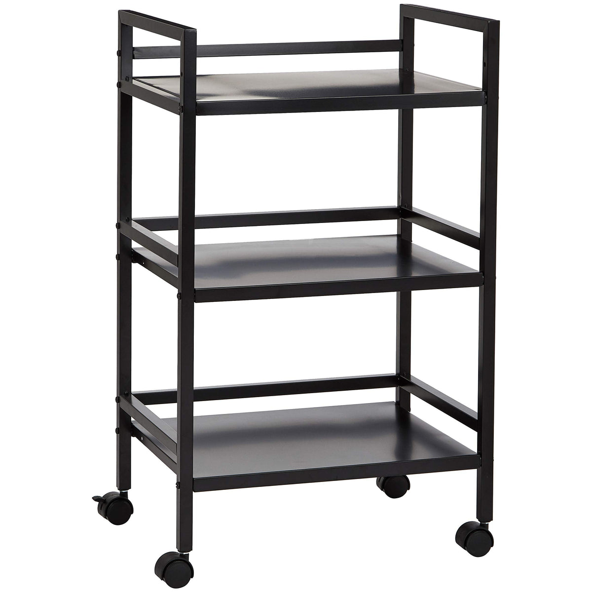 Amazon Basics 3-Tier Metal Rolling Utility Cart, Storage Organizer, Multifunctional Storage, Mobile Shelving, Black