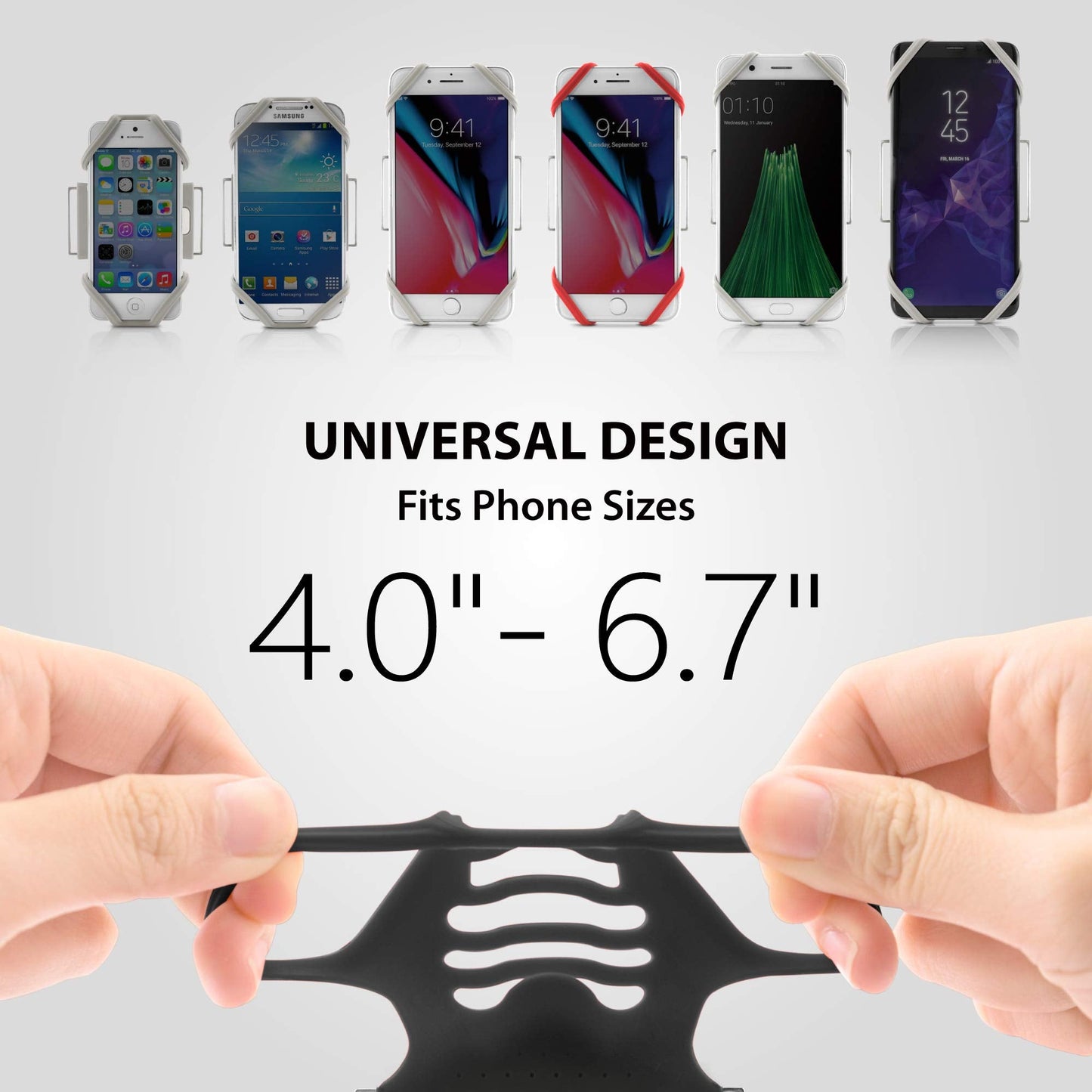 BONE Run Tie, Running Armband Phone Holder, Skin-Friendly & Washable Silicone Sport Armband, Universal Workout Phone Carrier Compatible with 4"-6.7" Smartphones (Luminous - Size S/Arm Size 7.9-9.8'')