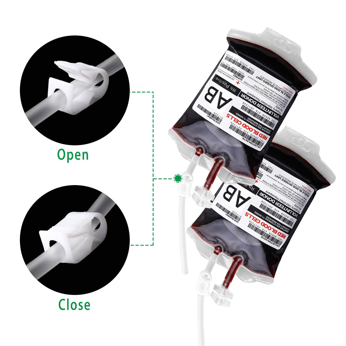 meowtastic Blood Bags for Drinks for Halloween Party Decorations, Reusable Halloween Blood Bag Drink Pouches with Syringe, IV Bags for Drinks, Vampire Nurse Graduation Decoration Supplies, Pack of 20