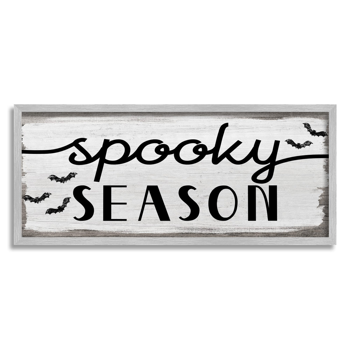 'Spooky Season Sign Black Bats Halloween Phrase'| Framed Giclee Art
