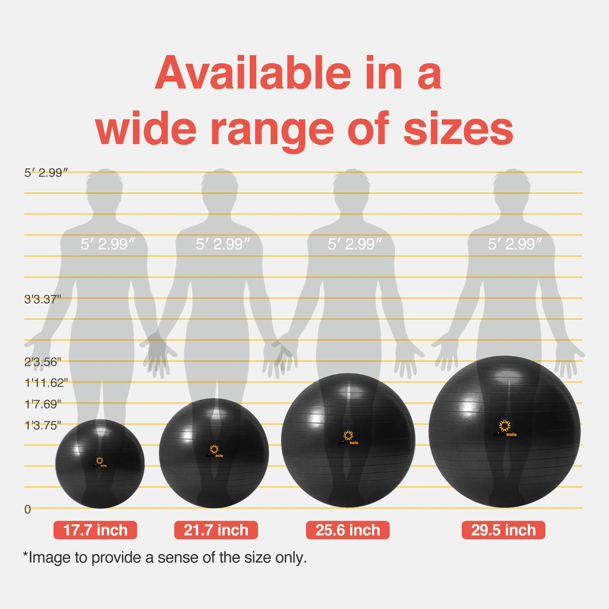 Primasole Stability Ball 55cm(21.7inch- 65cm(25.6inch) Diameter Thickened Yoga for Pregnancy & Exercise - Fitness Ball for Pilates, Office Chair and Birth Support.