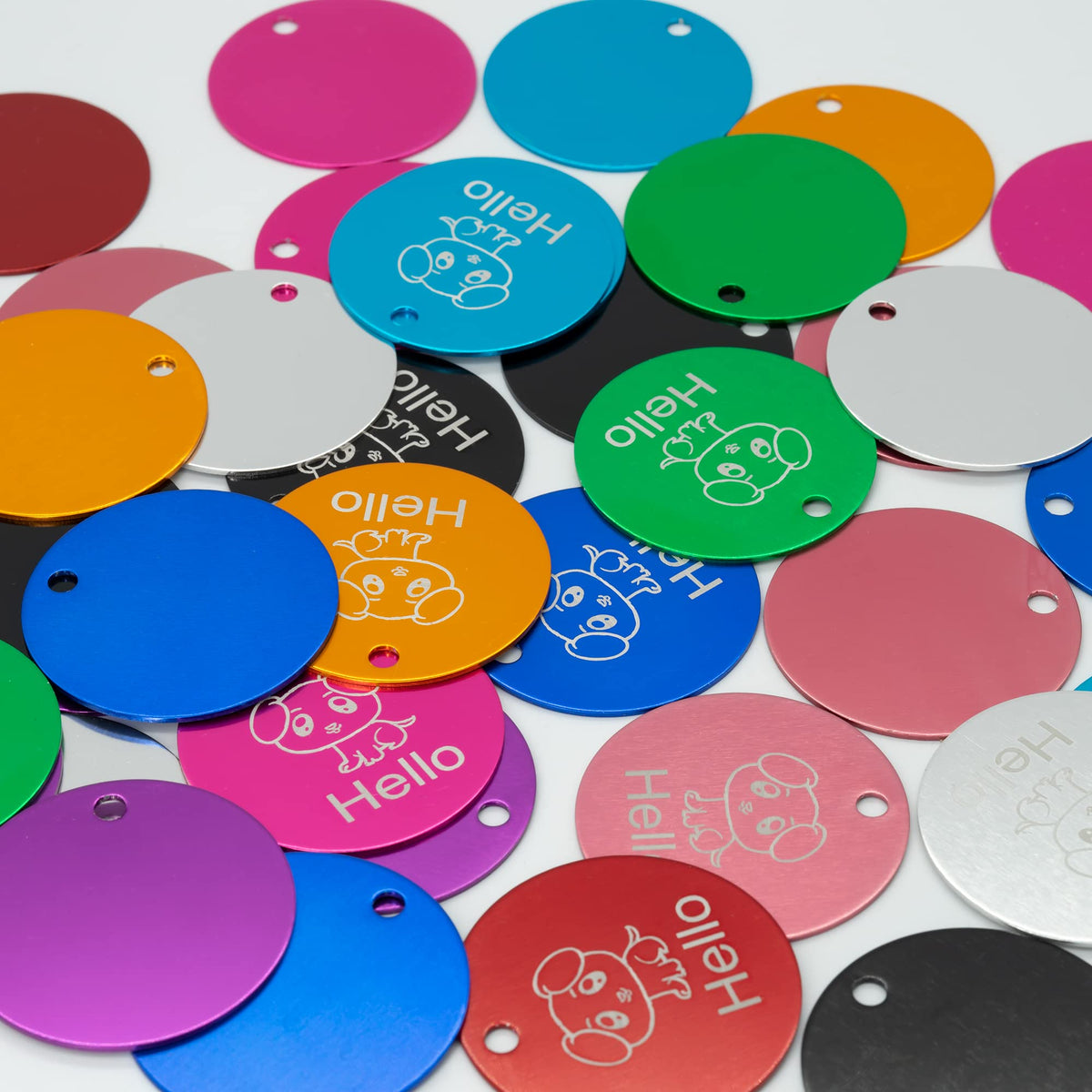StayMax Round Aluminum Blank Tags Stamping Blanks Engraving Blanks 25 Pack (Black)