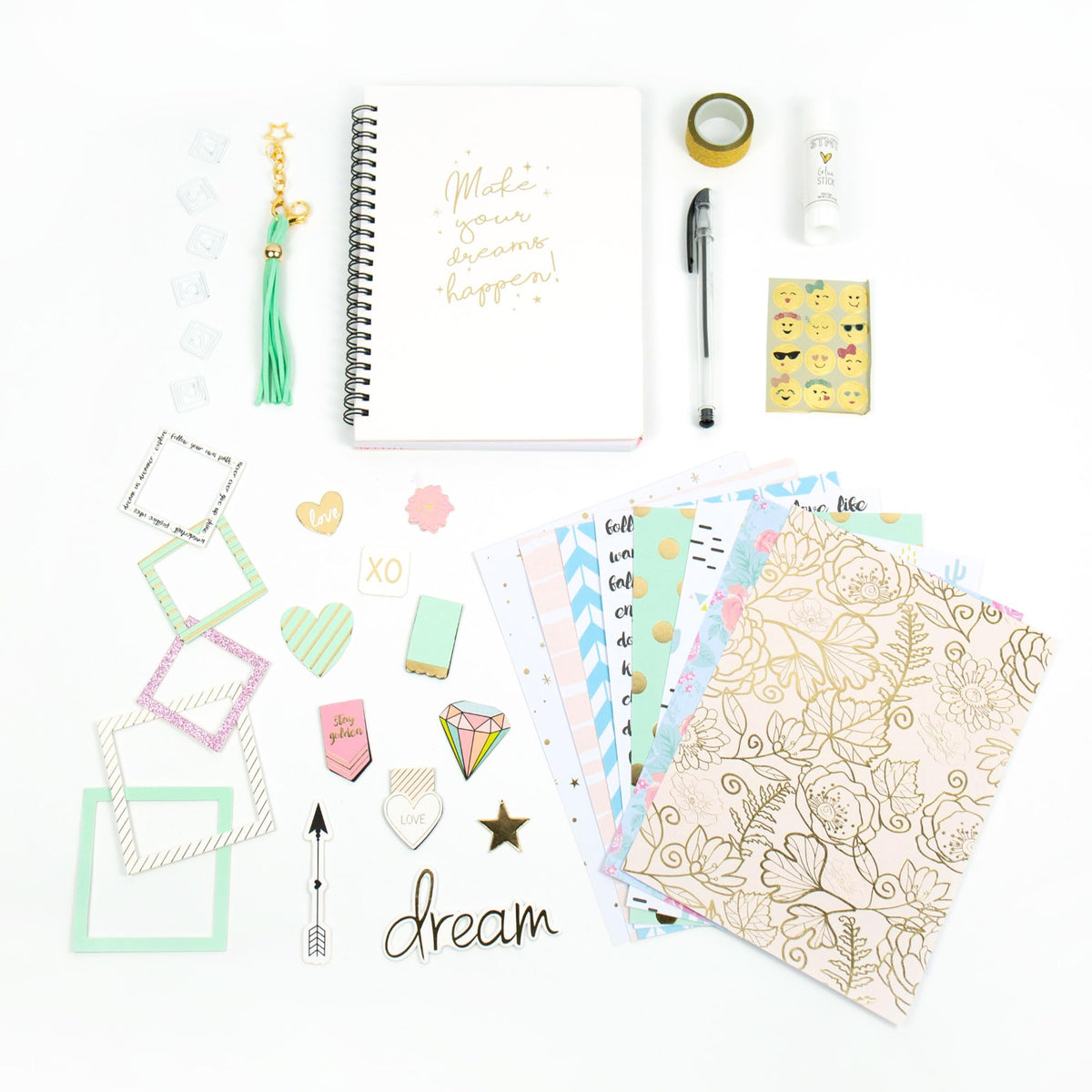 STMT D.I.Y.Journal Set, Stationary Kit with Notebook for Writing and Drawing, DIY for Girls Ages 8+, Dreamers Become Doers