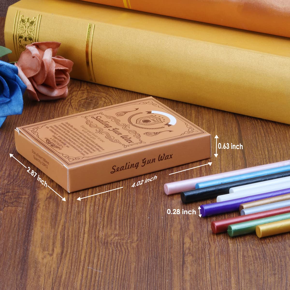Wax Seal Kits, Wasole 20Pcs Silver Sealing Wax Sticks with 1 Pieces Glue Gun Set for Wax Seal Stamp, Great for Wedding Invitations, Birthday Cards, Envelopes, Gift Wrapping (Silver)