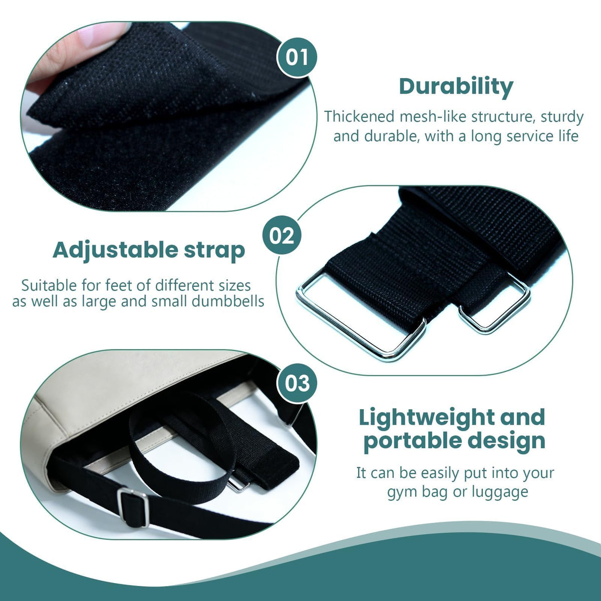 Monkey Dumbbell Foot Attachment, Adjustable Feet Dumbbell Attachment Straps, Tibialis Trainer Strap for Leg Workouts– Leg Extensions, Shin Splint, Hip Flexors, Target Glutes, Hamstring Curls