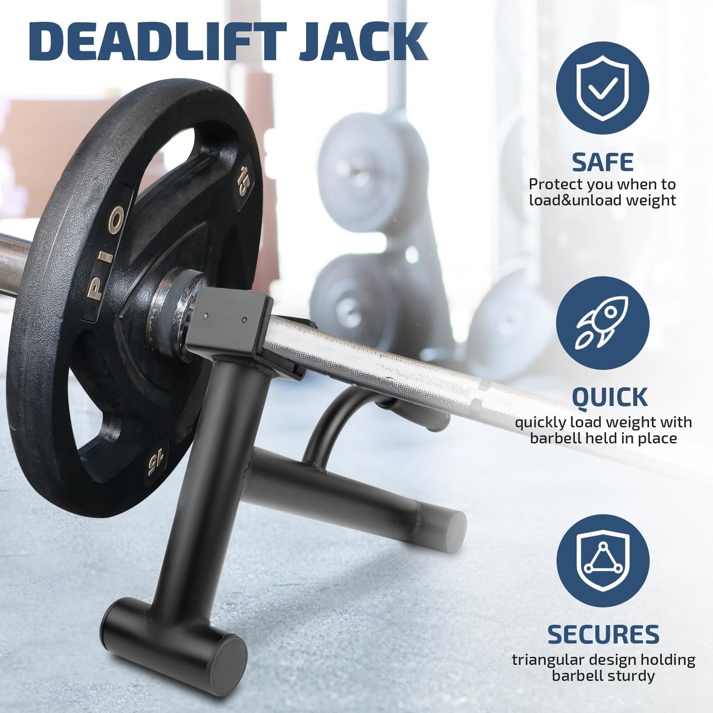 Deadlift Jack Barbell Stand,Barbell Stand for Weight Training Home Gym Easily Unload and Load 600lbs Barbell Plates for Deadlift Exercise (1 PCS)