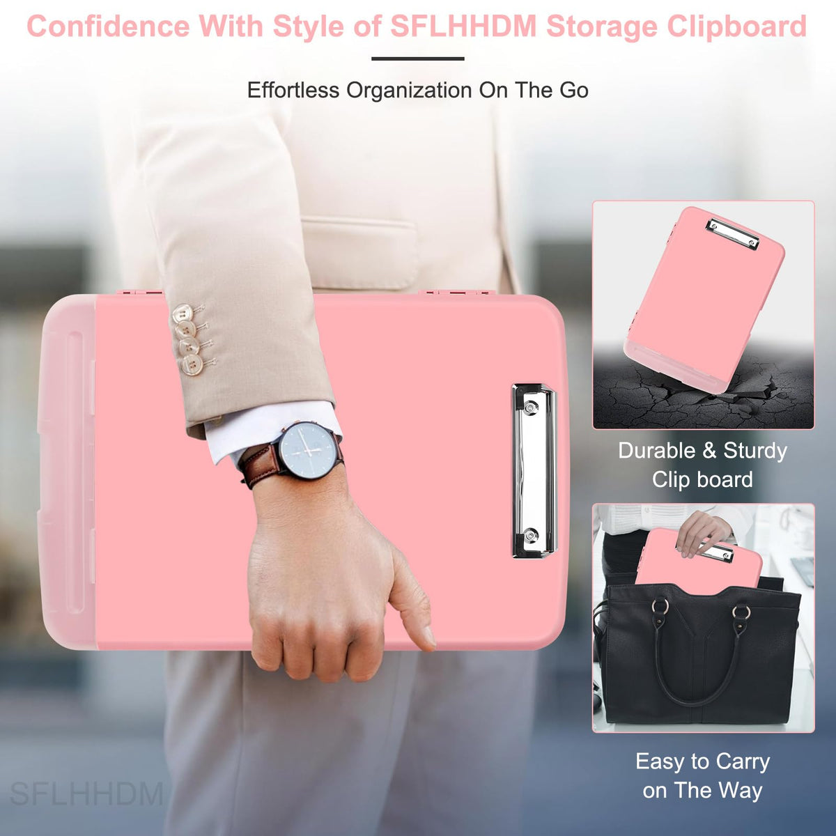 SFLHHDM Clipboard with Pen Holder, Legal Size Nursing Clipboards with Storage, Plastic Clip Boards for Writing, Lightweight Cute Clipboard Storage with Low Profile Clip for Work, Office
