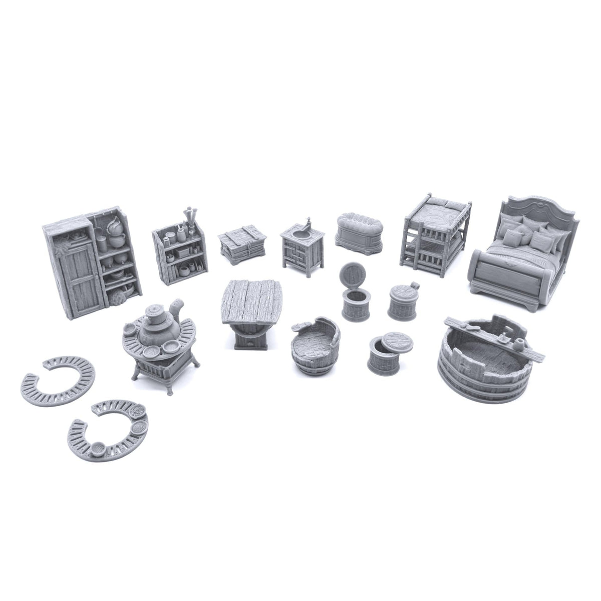 EnderToys City Furnishings by Printable Scenery, 3D Printed Tabletop RPG Scenery and Wargame Terrain 28mm Miniatures