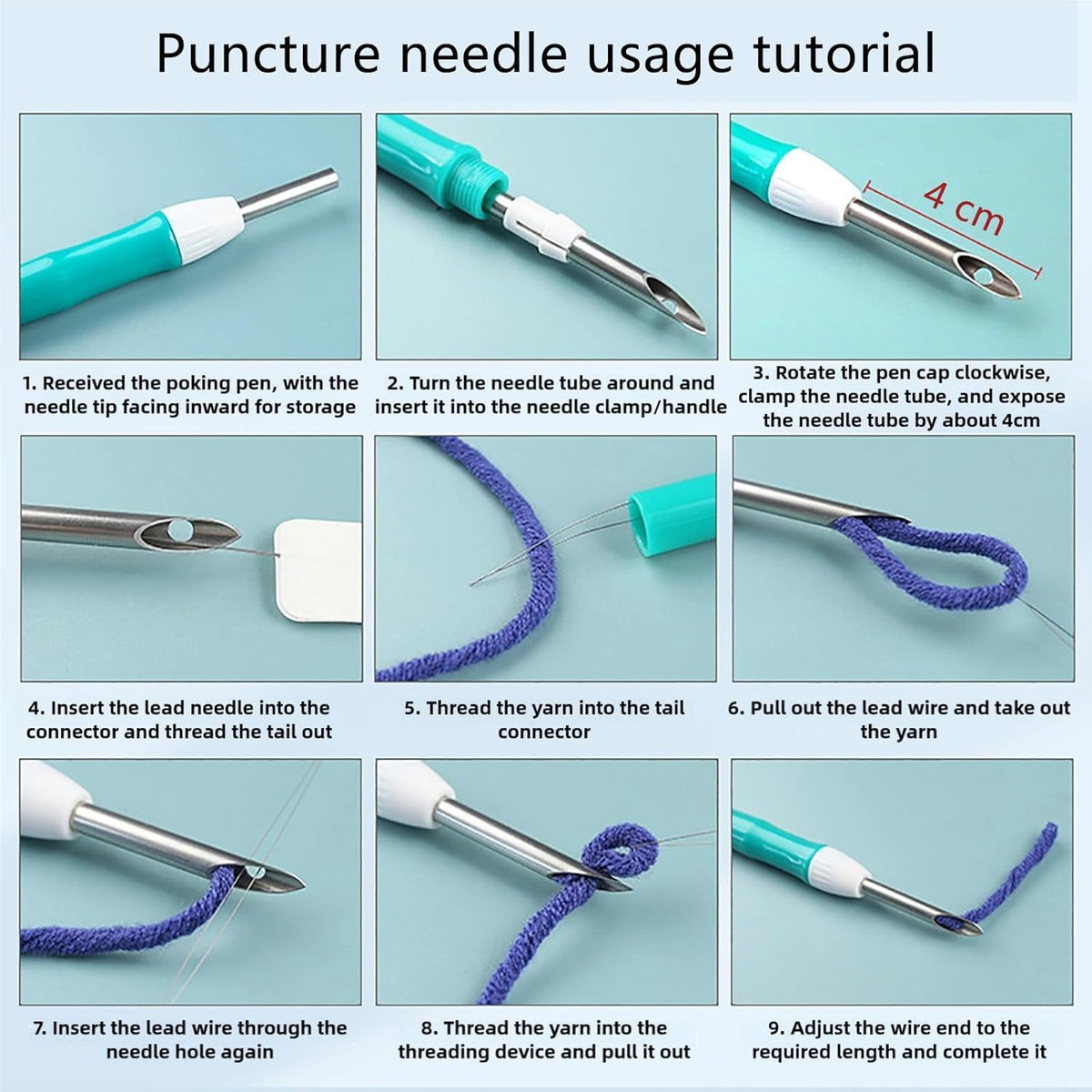 Punch Needle Kit for Beginners, Punch Stitching Kit for Adults, Needle Punch Kits for Adults with Fox and Moon Design, Ideal for DIY Crafts, Embroidery, and Gifts for All Ages