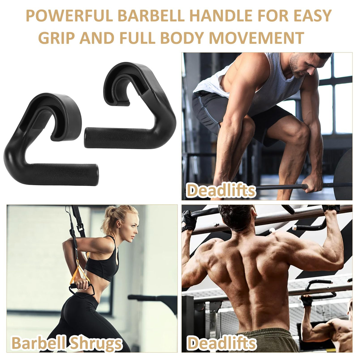 SHUESS 4 Pcs Neutral Grip Pull up Handles, 2 Pcs 45° Cross Grips Pull up Bar, 2 Pcs Angles 90 Grips, Black Non-Slip Ergonomic Exercise Machine Attachments for Grip Strength