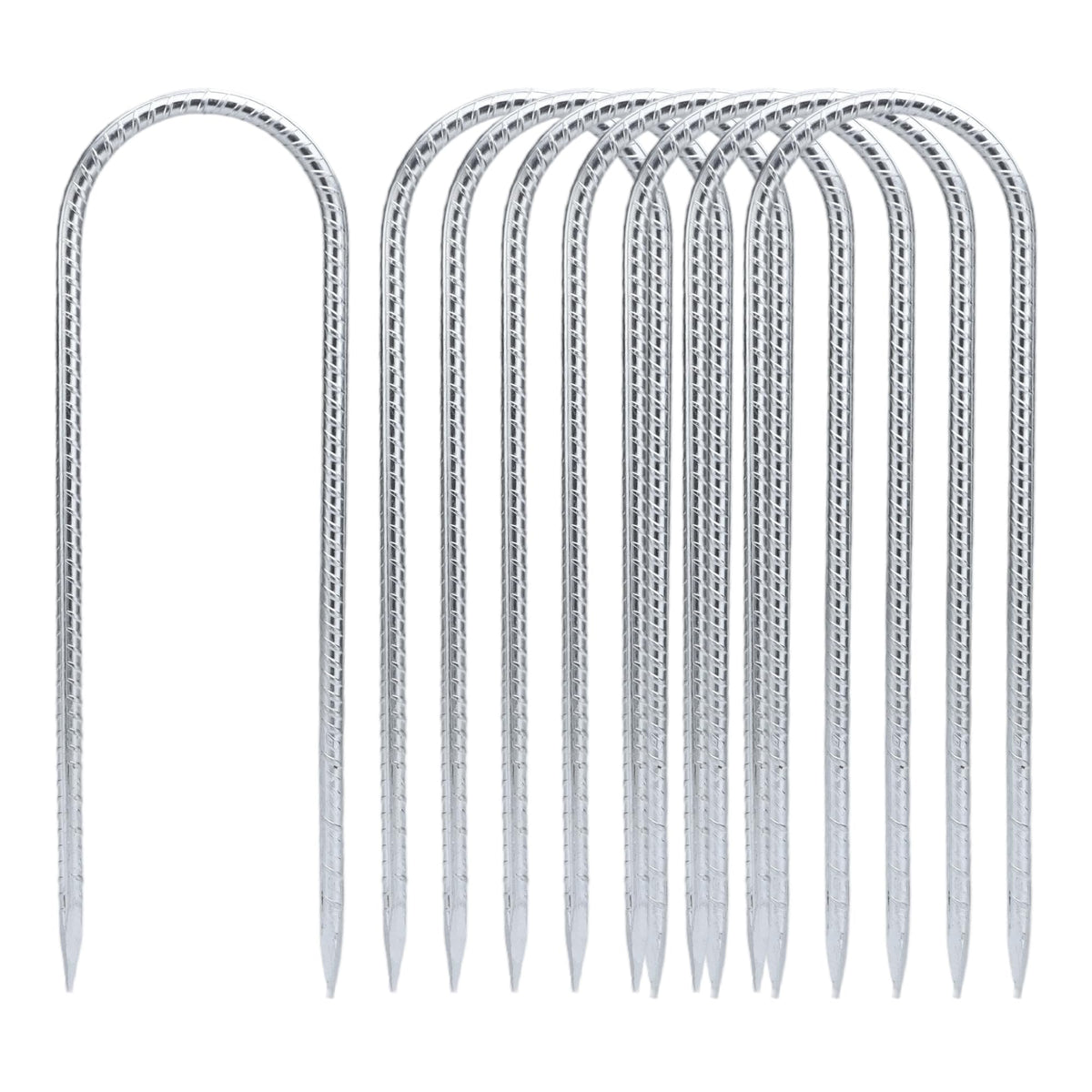 SHENGHUISS 12 Inch Rebar Stakes,U Shaped Trampoline Stakes High Wind Ground Anchors,8 Pack Galvanized Steel Rebar Stakes for Trampoline,Camping Tent,Garden Decorations,Chicken Coop