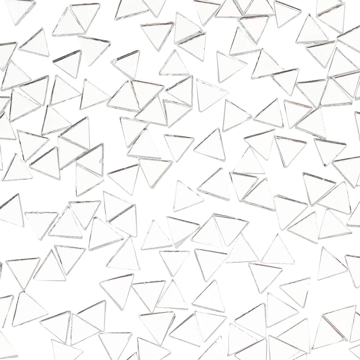 PH PandaHall 260g 0.5 inch Triangle Glass Mirror Tiles Mini Glass Decorative Mosaic Tiles for Home Decoration Crafts Jewelry Making, Clear