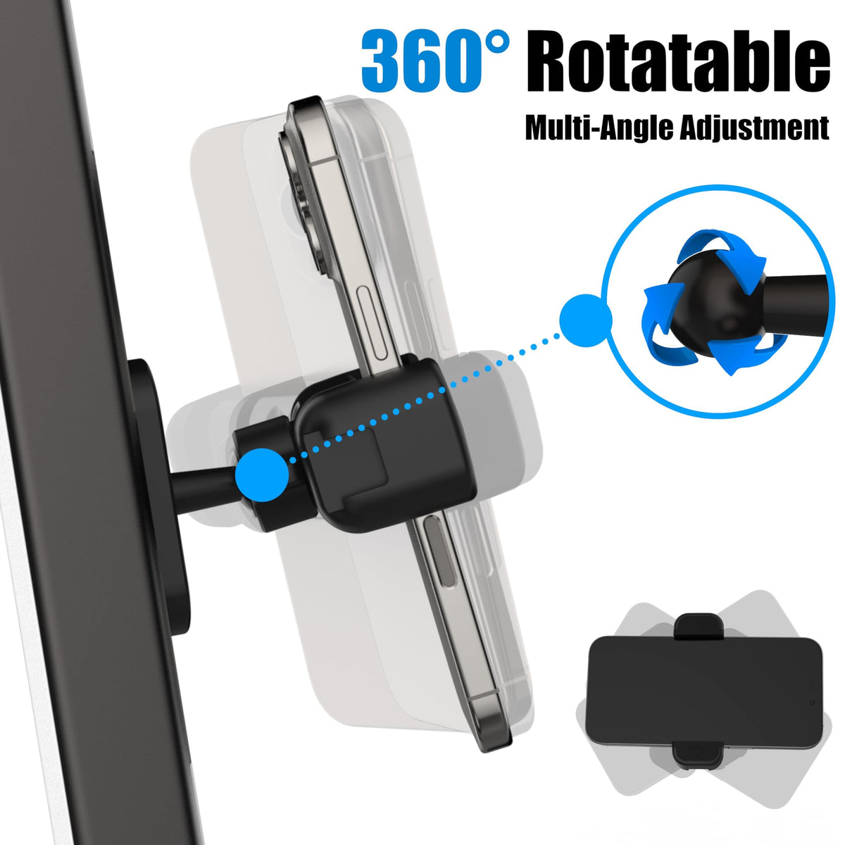 Magnetic Phone Holder for Gym Golf Cart Powerful Magnetic Base Works on Any Metal Surface Ideal for Workout Recording 360° Rotatable Gym Magnet Phone Mount Cradles Compatible with 4-7" Phones