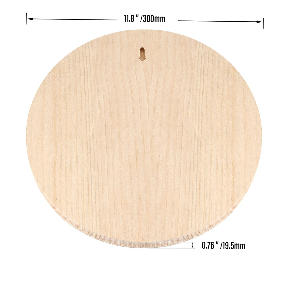 MUKLEI 4 Pack 12 Inch Round Wood Plaque, 3/4 Inch Thick Unfinished Wooden Circle Plaque Wooden Base for Craft Projects, Painting, Woodcarving, DIY Sign