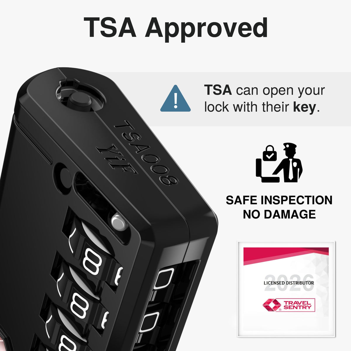 Puroma TSA Approved Luggage Travel Locks with Open Alert Indicator, 4 Digit Combination Resettable Code Zinc Alloy Lock for Suitcase, Backpack, Bag, Toolbox, Locker (2 Pack, Black)