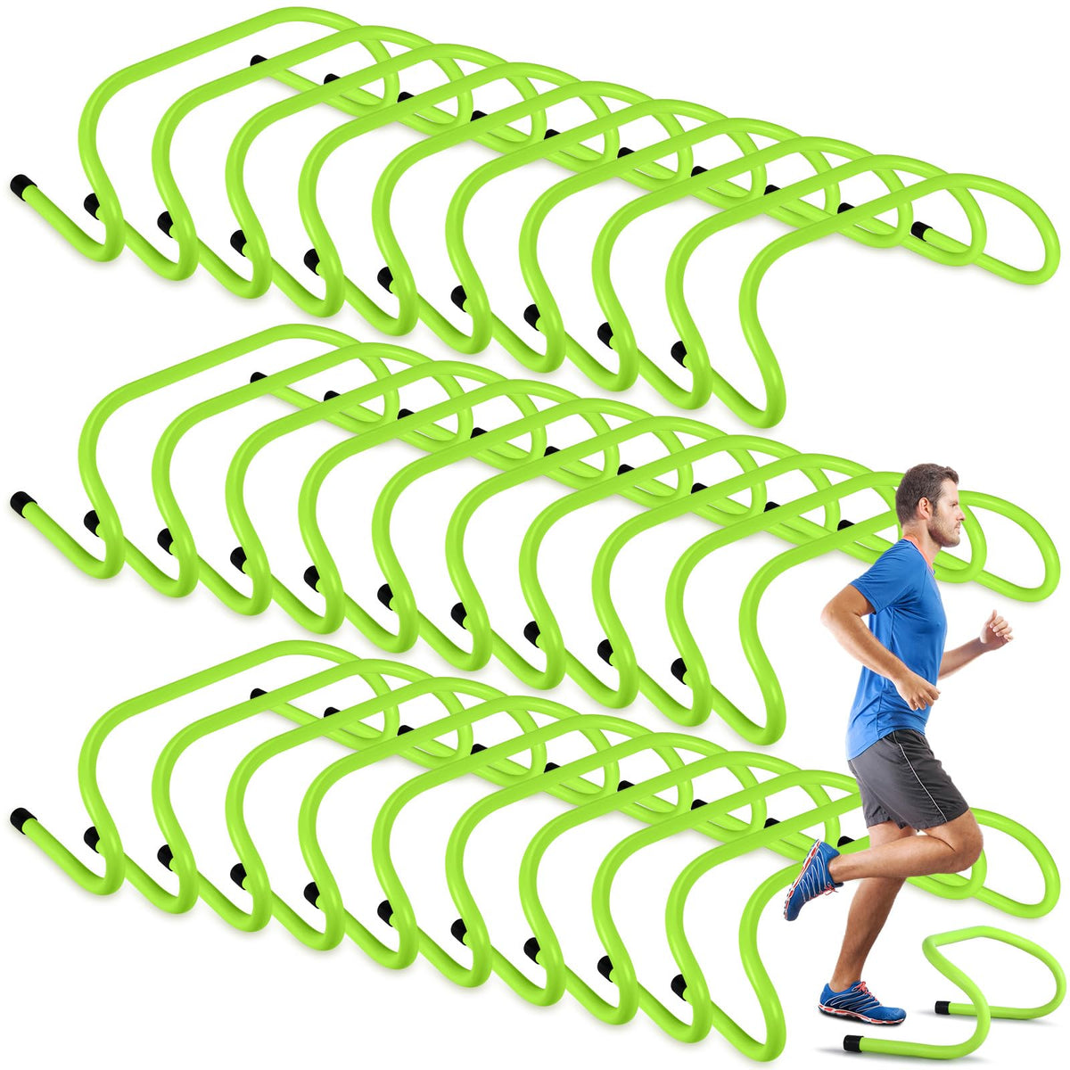 Wettarn 30 Pcs 6" Speed Agility Training Hurdles Plyometric Practice Agility Hurdle for Adults, Athletes, Basketball, Baseball, Soccer, Football Indoor Outdoor Sports Equipment(Blue)