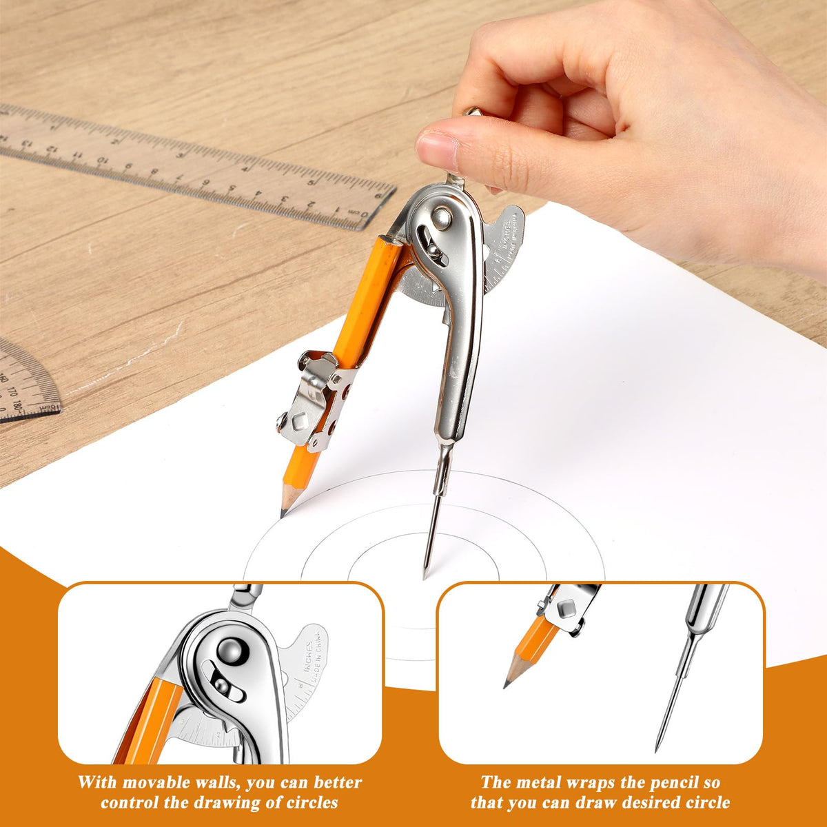 80 PCS Geometry Set - Compass Geometry Tool with Protractor and Compass Set, Protractors Bulk for Classroom, Metal Compass, Ruler, Protractor Drawing Tools for Office Woodworking