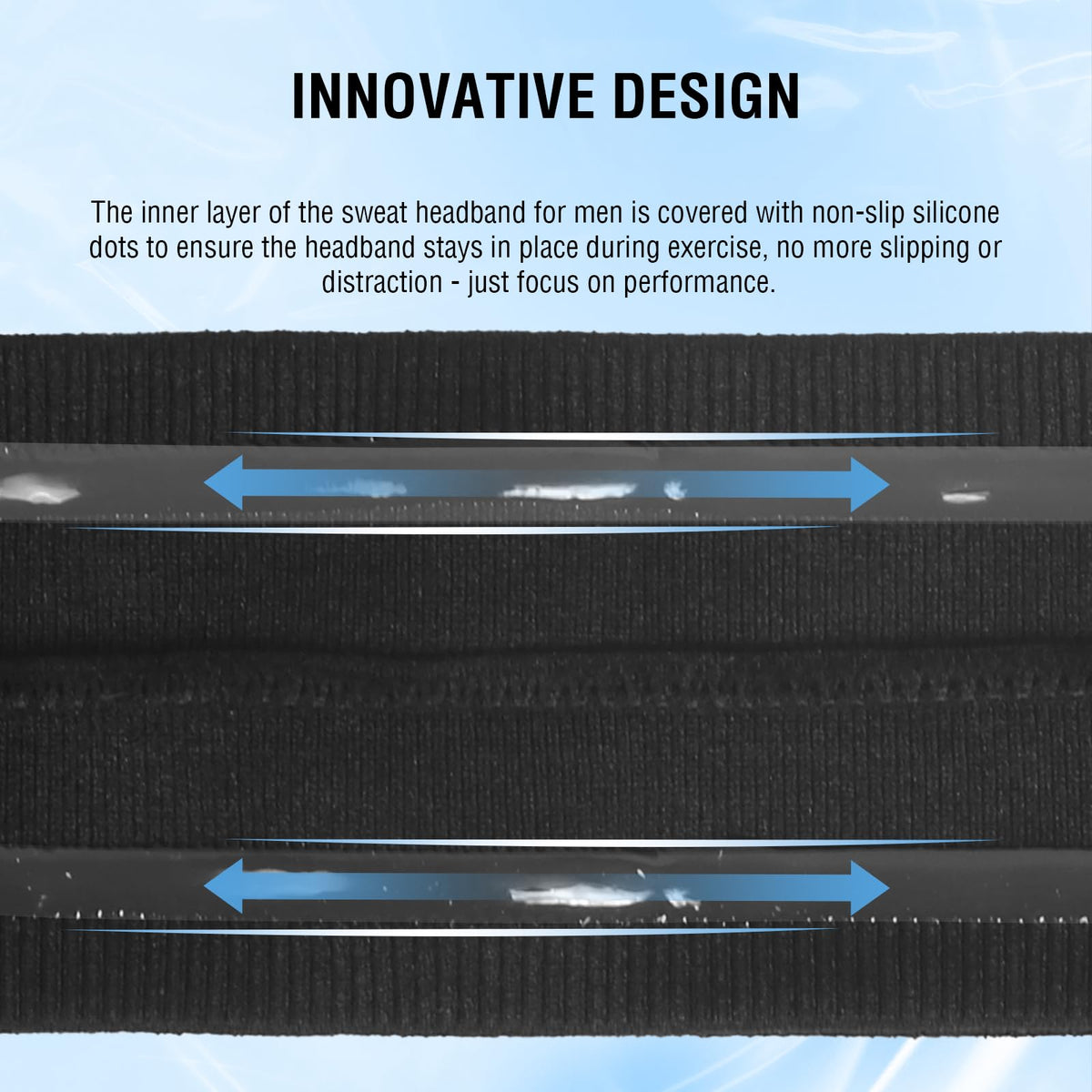 VanKee Sports Headbands for Men Cooling Sweatbands for Women Moisture Wicking Non Slip Workout Athletic for Running Yoga Tennis Basketball Fitness