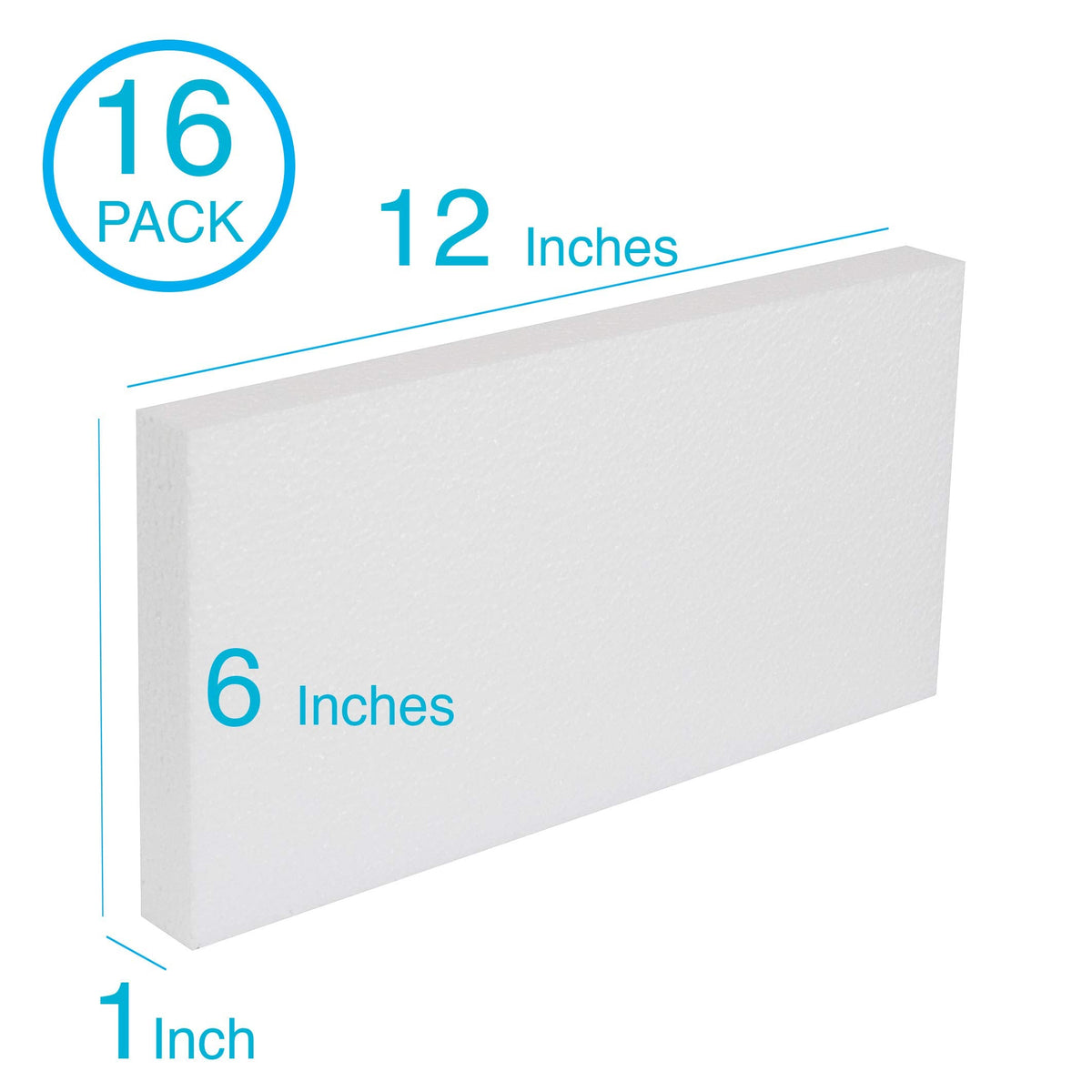 Silverlake 6x12x1 Craft Foam Boards for Styrofoam Sheet Projects (16-Pack)