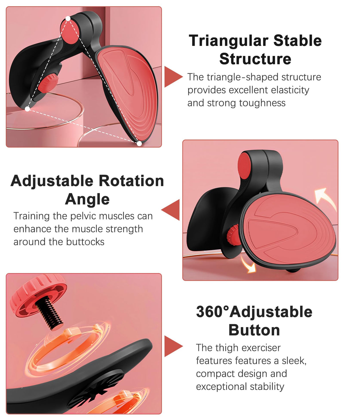 Kegel Exerciser, Pelvic Floor Muscle Exercise Devices for Women, Inner Thigh Exerciser Leg Workout Equipment Thigh Trainer for Male Hip Trimmer Inner Thigh Toner Workout
