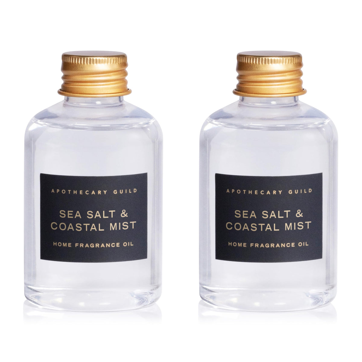 Zodax Apothecary Guild Opal Glass Reed Diffuser Refills - Scented Oil for Aromatherapy Diffusers - Ideal for The Office, Bathroom, Home - Sea Salt Coastal Mist Scent - 4 Oz. - Set of 2