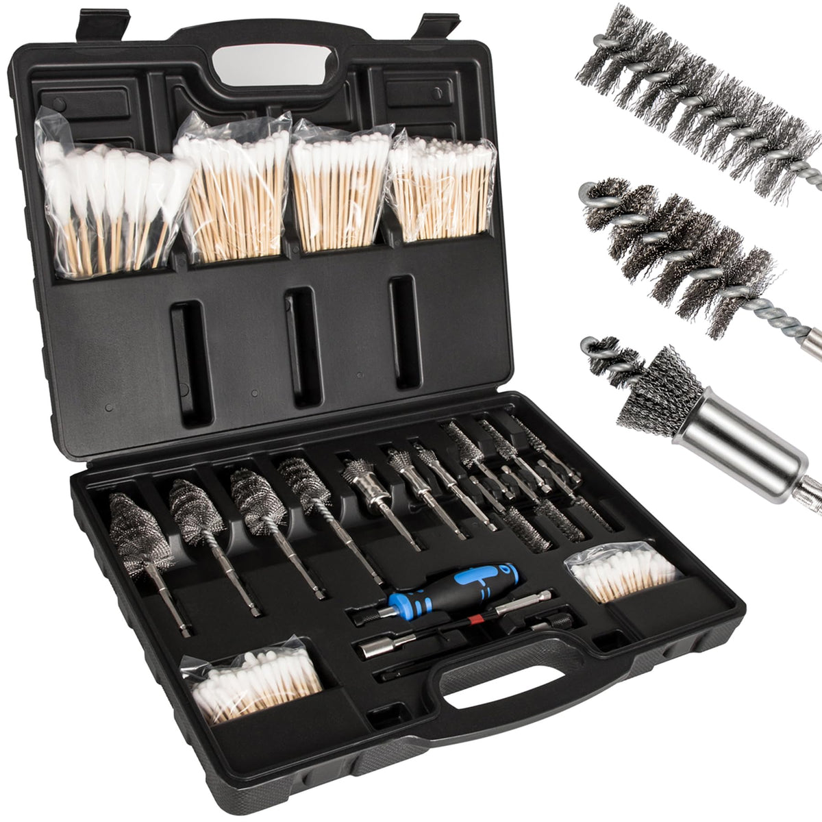 BELIFLY Professional Diesel Injector Seat Brush Cleaning Kit 8090S on Cylinder Heads Stainless Steel