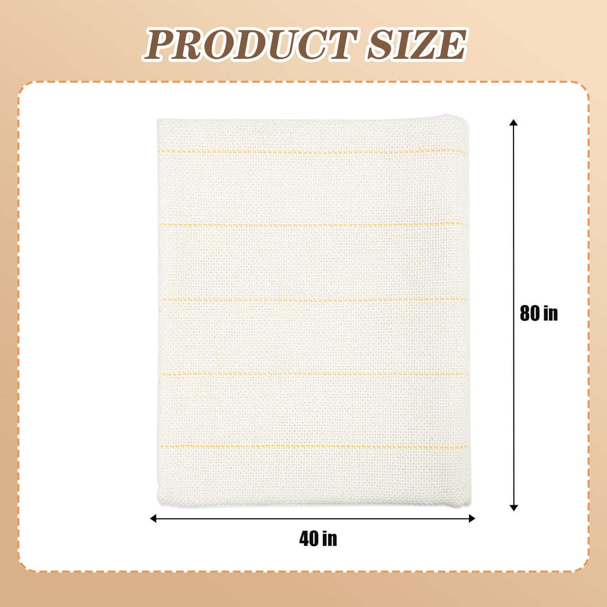 80" x 40" Overlocking Monks Cloth for Punch Needle Rug Tufting Fabric with Marked Lines, Punch Needle Fabric for Gun Rug Tufting and Embroidery,White Punch Needle & Tufting Cloth