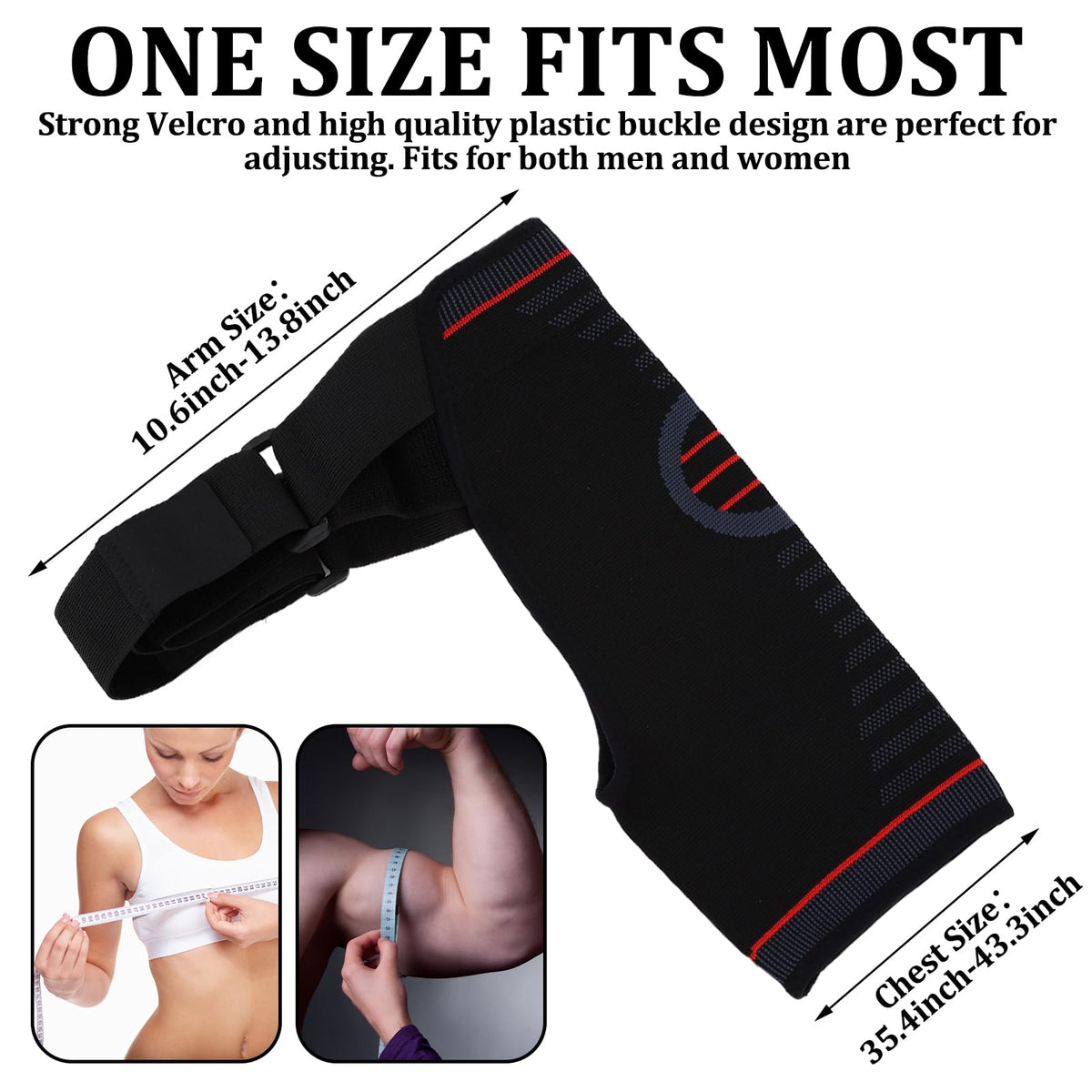 Giococo Adjustable Shoulder Brace for Women & Men,Shoulder Pain Relief & Sports Protection，Rotator Cuff Compression Sleeve With replacement straps -One Size Fits Most (Black)