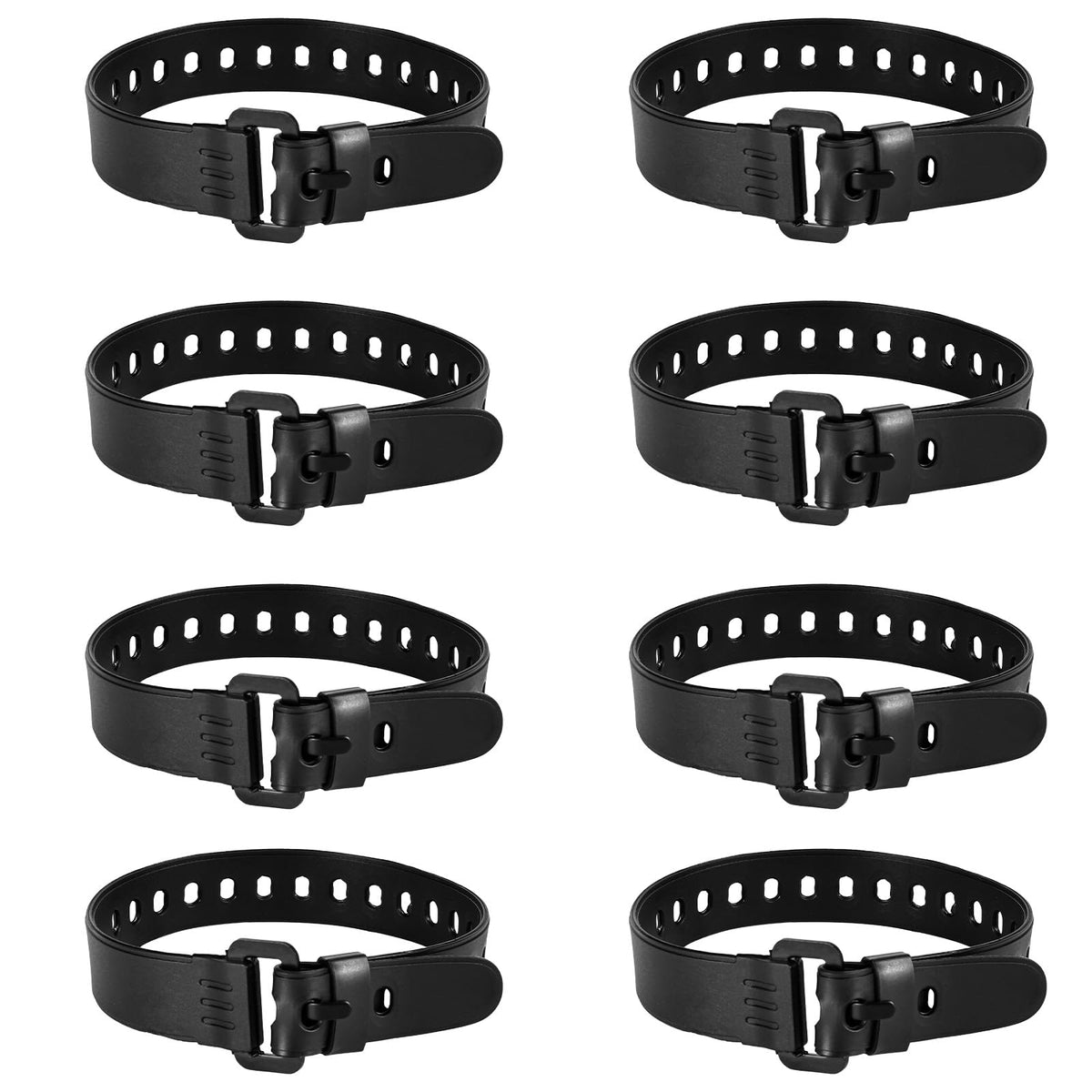 4pcs Utility Straps with Buckle, Rubber Reusable and Adjustable Industrial Gear Tightening Tension Straps for Trucks Cargo and Luggage Cord Ties Securing Quick Cinch Fastening Lashing Tool