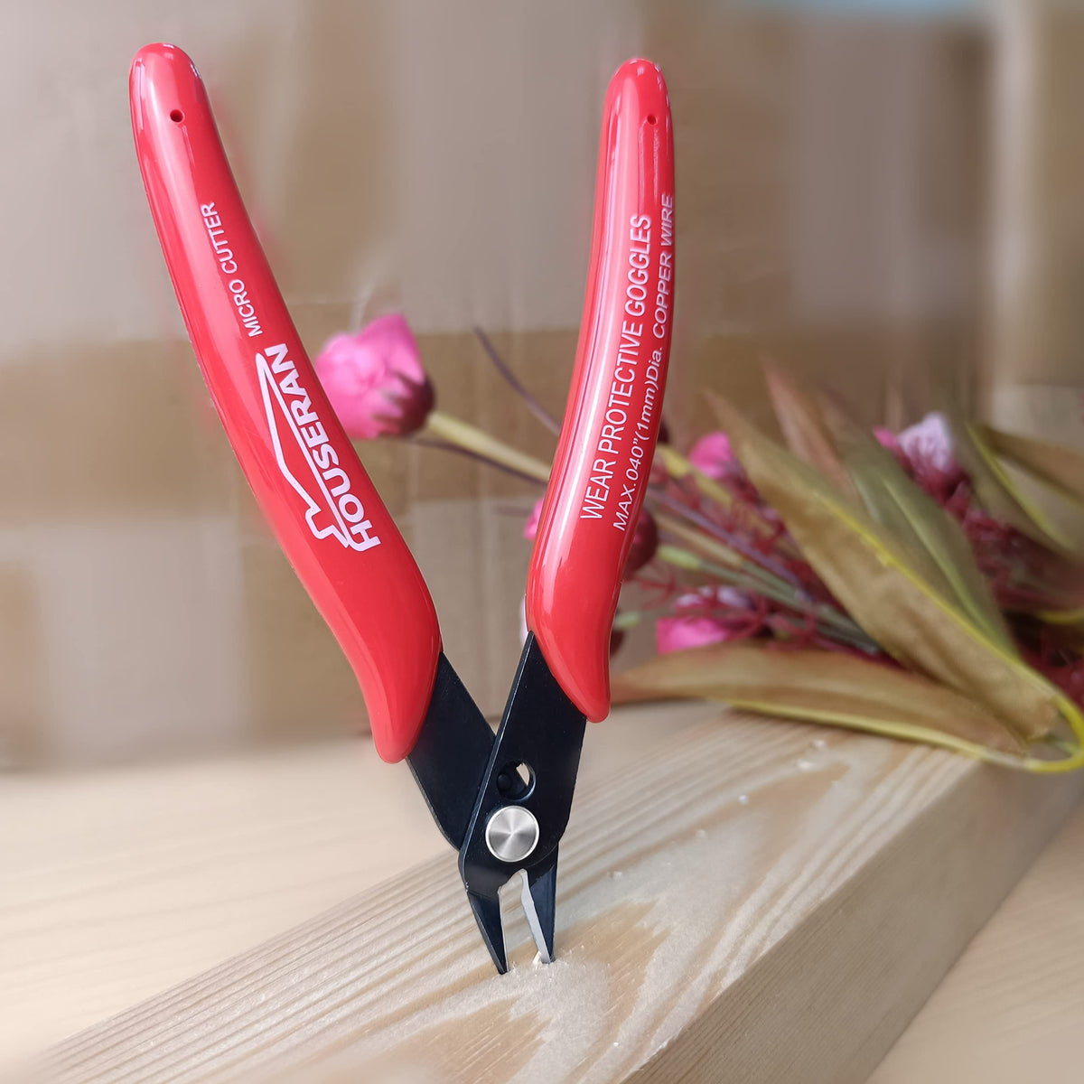 HOUSERAN 170 Wire Cutters, Small Wire Cutters, 5 PACK, 5 Inch Micro Flush Cutter, Spring Loaded Cutting Pliers, Side Cutters, Diagoanl Cutters for Jewelry Making, Models, Zip Ties Plastic Wire Snips
