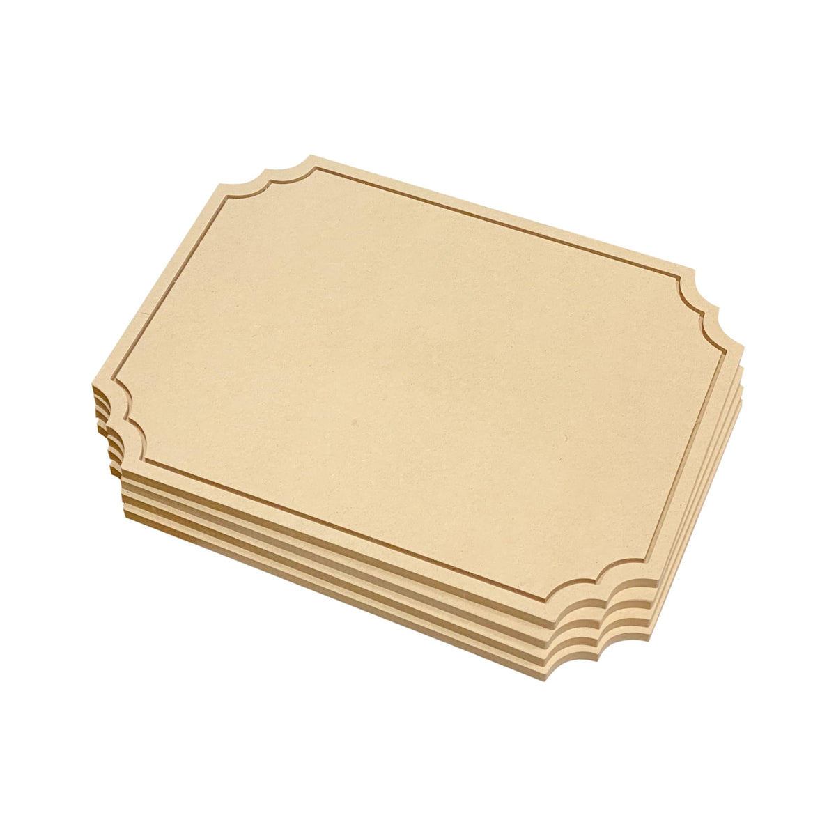 4 Pack Unfinished Wooden Floating Plaques 12"x16"-0.41 Inch Thick MDF Wood Surface Sign Wood Blank Canvas for DIY Arts and Crafts Projects（Clipped Corner Rectangle）