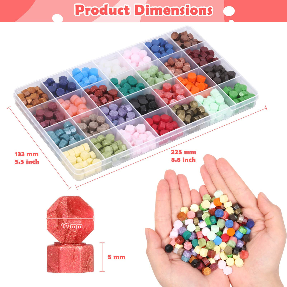 1456Pcs Sealing Wax Beads Kit, Letter Wax Seal Stamp, 56 Colors