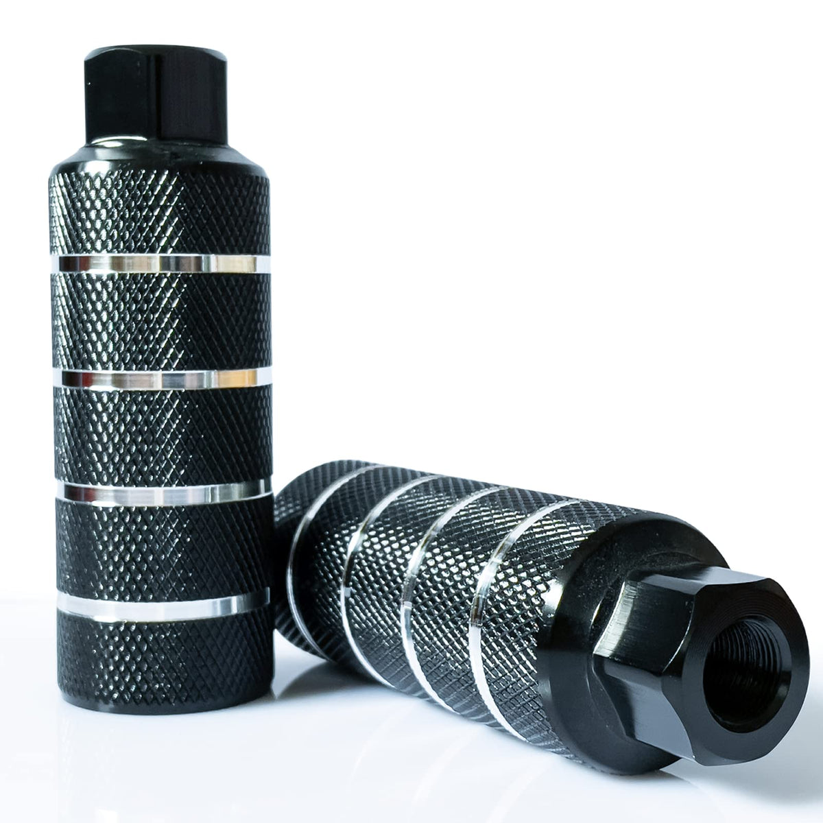 WADEKING WHW Bike Pegs,Suitable for 14mm Axles, Freestyle BMX Bicycles,Durable and Stylish Non-Slip (Black 4)