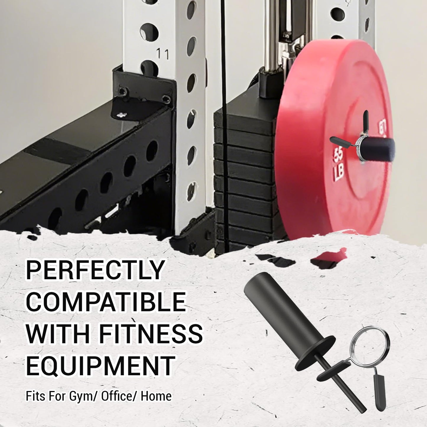Weight Stack Pin with Spring Clip Collar – Gym Pin for Weight Stack Machine, Weight Stack Extender Pin Strength Training Equipment for Commercial Gym and Home Gym