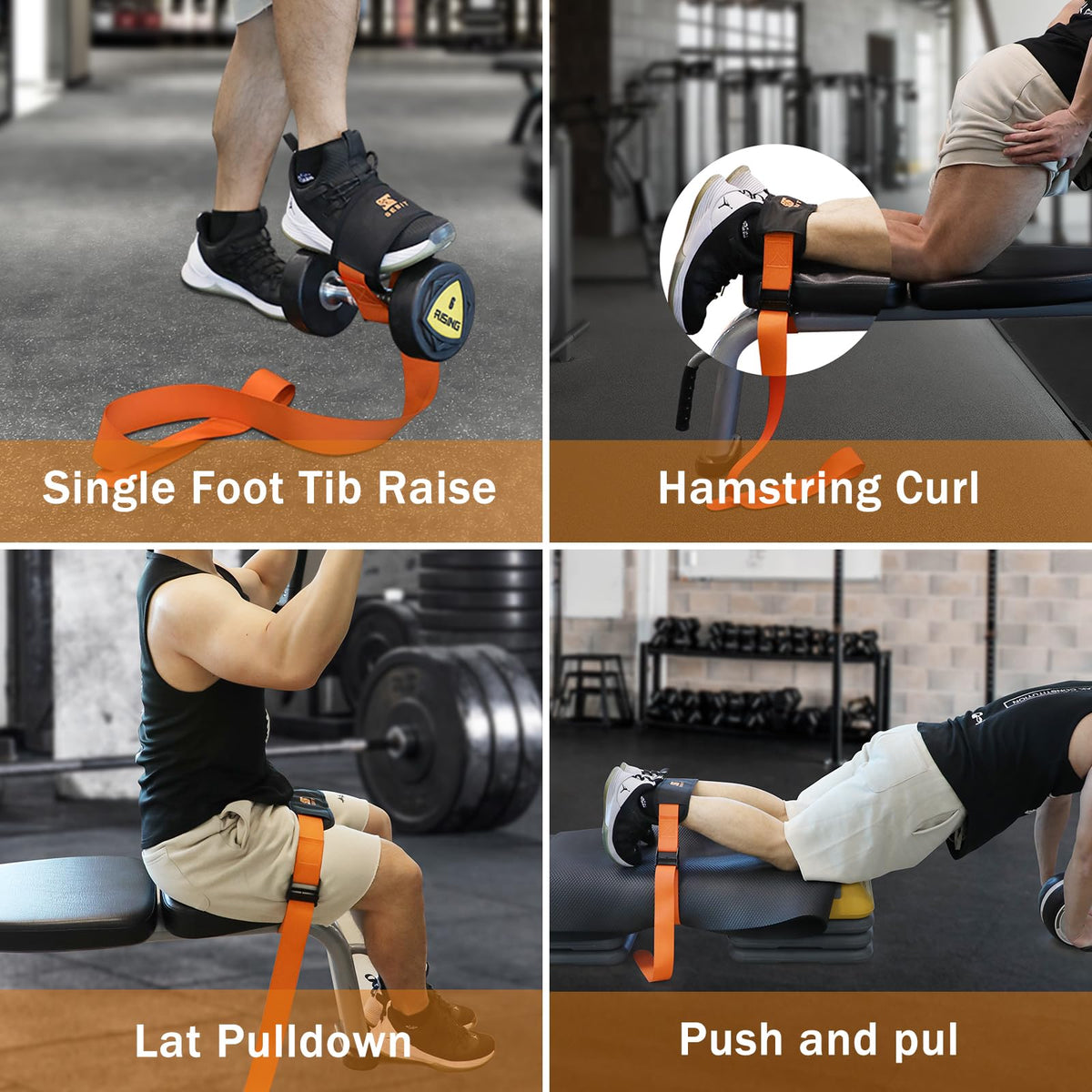 SEBIT Hamstring Curl Strap,59 inches Adjustable Squat Strap Foot Dumbbell Strap,Exercise Strap Assisted Leg Curl Strap Leg Tibialis Raises Workout for Outdoor(Light Pinkish Orange)
