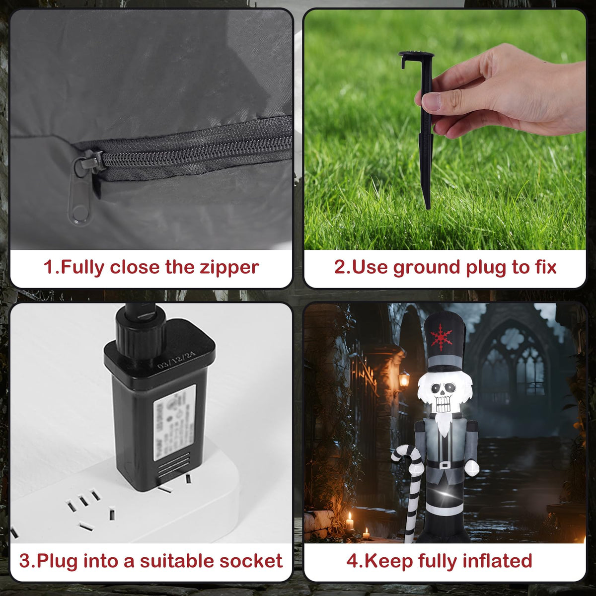 HZGEDJTG 6FT Grey Old Man Outdoor Inflatable Decoration with Built-in LED Lights, Suitable for Holiday Decorations in Yards, Lawns, and Terraces