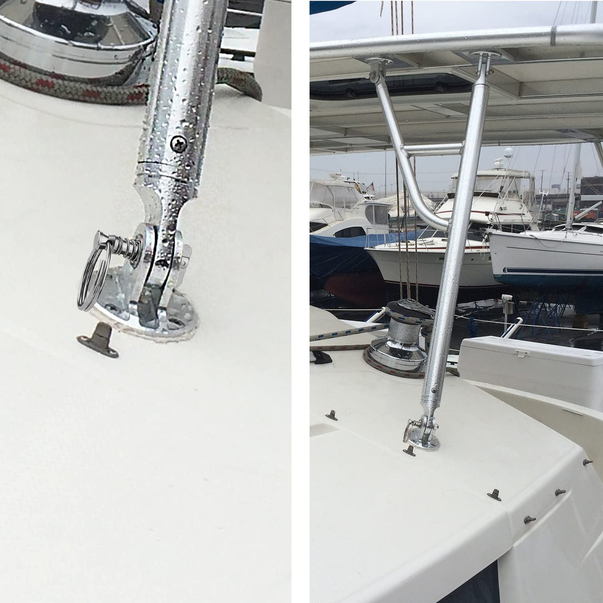 AMYSPORTS Marine Quick Release Pin Steel Deck Stainless Release Pin Hardware Boat Bimini Top Pins Release SUS316 4pcs