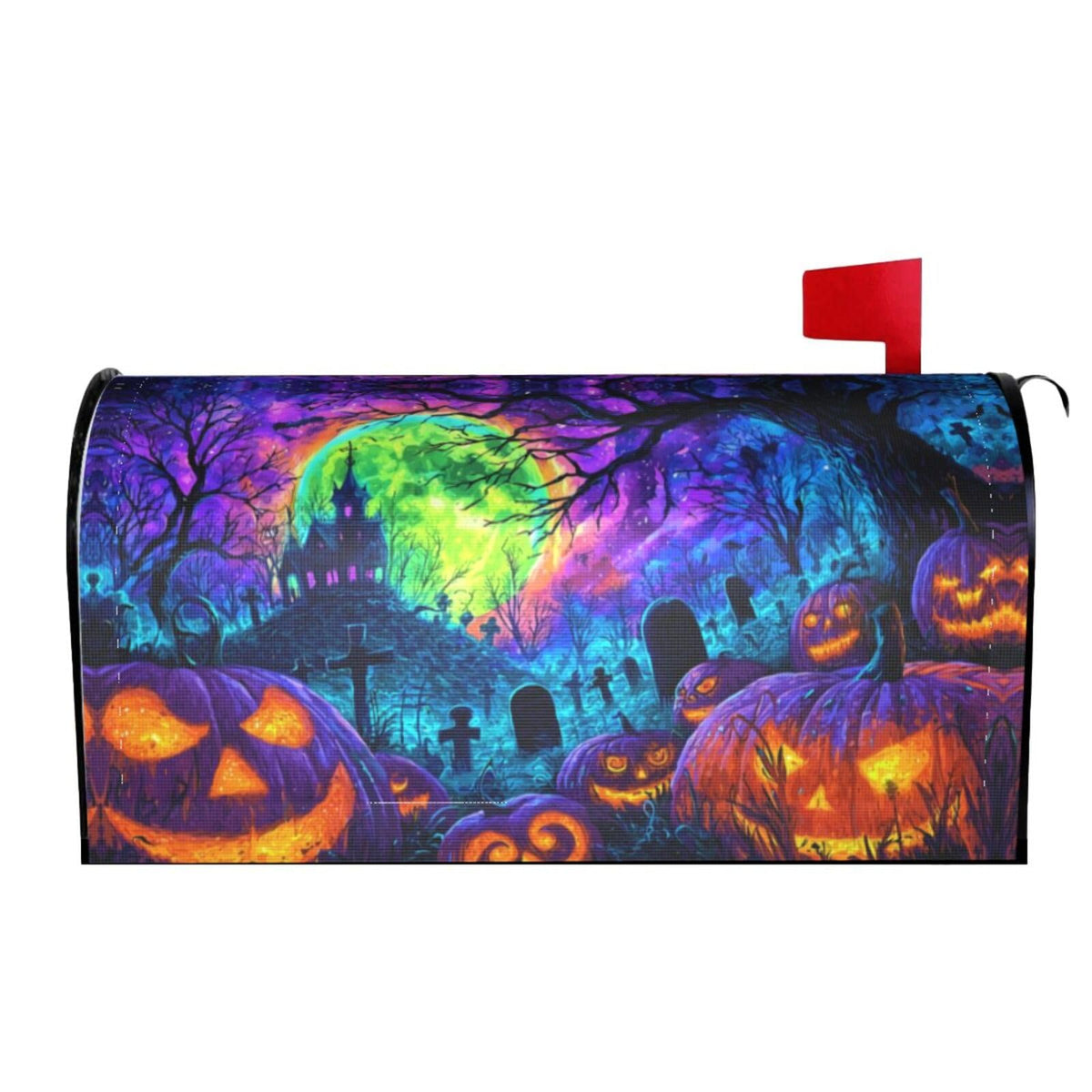 Taekifiyy Halloween Pumpkin Mailbox Covers Magnetic Letterbox Covers 21x18 Inch for Garden Outdoor Decoration